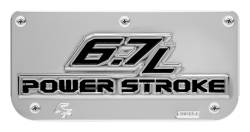 Gatorback - Gatorback Replacement 12" Mud Flap Plate Stainless Powerstroke Logo GB759852 - Image 1
