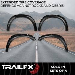 TrailFX - TrailFX TFD3002S Pocket Style Fender Flare Set Black Smooth Paintable Finish - Image 2