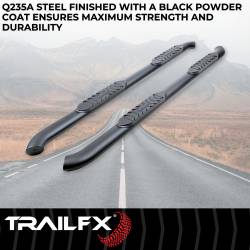 TrailFX - TrailFX A1009B Nerf Bar 4" Oval Side Steps Black Steel Rocker Mount - Image 2