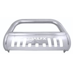 TrailFX - TrailFX B0043S Polished SS 3" Bull Bar w/Skid Plate & Light Mount - Image 1
