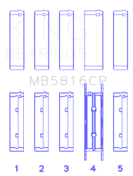 King Engine Bearings - King Engine Bearings MB5816CP0.25 Main Bearing Set for Ford Power-Stroke O/S - Image 2