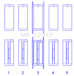 King Engine Bearings - King Bearings MB 529XP MAIN Bearing SET for FORD 260CI 289CI 302 5.0L WINDSOR - Image 2