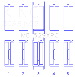 King Engine Bearings - King Engine Bearings MB 529XPC STDX MAIN BEARING SET for FORD 260CI 289CI 302 - Image 2