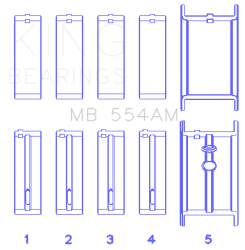 King Engine Bearings - King Bearings MB 554AM MAIN Bearing SET for CHEVROLET 265 283 302 327 - Image 2