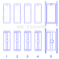 King Engine Bearings - King Bearings MB 556HPN STDX MAIN Bearing SET for CHEVROLET 396-502 GEN IV V VI - Image 2