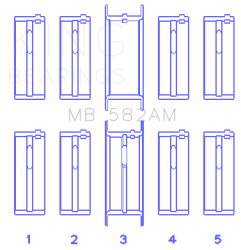 King Engine Bearings - King Bearings MB 582AM MAIN Bearing SET for FORD 2.0/2.3L 8V - Image 2
