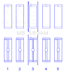 King Engine Bearings - King Bearings MB 589AM MAIN Bearing SET for LAND ROVER 3.5L 3.9L EFI V8 - Image 2