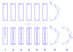 King Engine Bearings - King Bearings MB 621SI MAIN Bearing SET for FORD 415 - Image 2