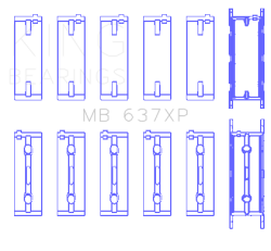 King Engine Bearings - King Bearings MB 637XP MAIN Bearing SET for BMW S85B50A - Image 2