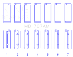 King Engine Bearings - King Bearings MB 787AM MAIN Bearing SET for TOYOTA 5MGE - Image 2
