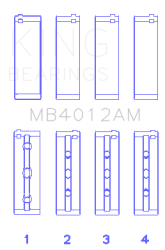 King Engine Bearings - King Bearings MB4012AM Main Bearings 1/2 Groove Std For Toyota 5VZFE - Image 2