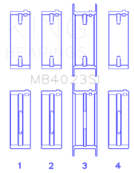 King Engine Bearings - King Bearings MB4023SI MAIN Bearing SET for FORD TAURUS V6 - Image 2
