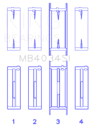 King Engine Bearings - King Bearings MB4034SI MAIN Bearing SET for FORD 232 - Image 2