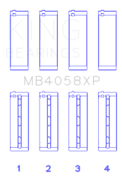 King Engine Bearings - King Engine Bearings MB4058XP STDX MAIN BEARING SET for VQ35DE 24V - Image 2