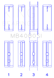 King Engine Bearings - King Bearings MB4080SI MAIN Bearing SET for GMC 2.8L 3.4L V6 173CI 207CI - Image 2