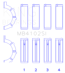 King Engine Bearings - King Bearings MB4102SI MAIN Bearing SET for CHRYSLER 226 3.7L - Image 2