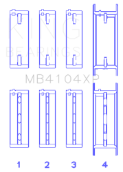 King Engine Bearings - King Engine Bearings MB4104XP STDX MAIN BEARING SET for VG30DE VG30DETT - Image 2