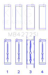 King Engine Bearings - King Bearings MB4272SI MAIN Bearing SET for HOLDEN ALLOYTEC 175 190 - Image 2