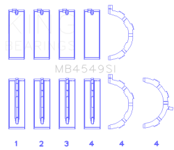 King Engine Bearings - King Bearings MB4549SI MAIN Bearing SET for FORD ECOBOOST 3.5L V6 - Image 2