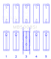 King Engine Bearings - King Bearings MB5008SI Main Bearing Set for Ford Zetec 1.6/1.8/2.0 - Image 2