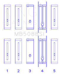 King Engine Bearings - King Bearings MB5088SI MAIN Bearing SET for CHEVROLET/ISUZU OHV LN2 - Image 2