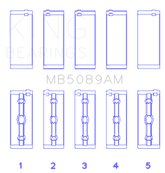King Engine Bearings - King Engine Bearings MB5089AM MAIN BEARING SET for 1RZ - Image 2