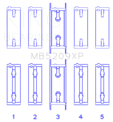 King Engine Bearings - King Engine Bearings MB5209XP0.25 Main Bearing Set for Mitsubishi 4G63 4G64 - Image 2