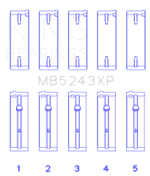 King Engine Bearings - King Engine Bearings MB5243XP MAIN BEARING SET for SR20DE - Image 2