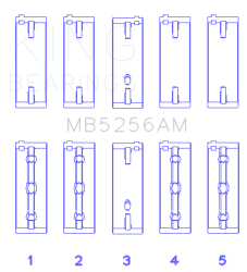 King Engine Bearings - King Bearings MB5256AM MAIN Bearing SET for HYUNDAI LANTRA 1600 - Image 2