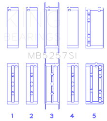 King Engine Bearings - King Bearings MB5257SI MAIN Bearing SET for GM 379 V8 OHV - Image 2