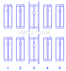 King Engine Bearings - King Engine Bearings MB5270AM Main Bearing Set for Dodge Chrysler SRT 4 Turbo - Image 2