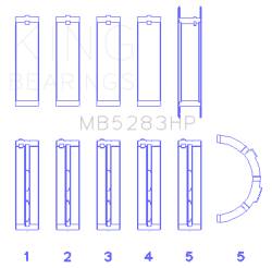 King Engine Bearings - King Bearings MB5283HP MAIN Bearing SET for FORD V8 4.6L DOHC/SOHC 24V - Image 2