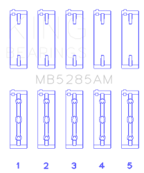 King Engine Bearings - King Bearings MB5285AM MAIN Bearing SET for SUZUKI J18K J20A - Image 2