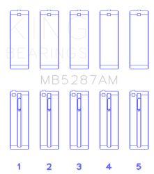 King Engine Bearings - King Engine Bearings MB5287AM MAIN BEARING SET for 1ZZFE - Image 2