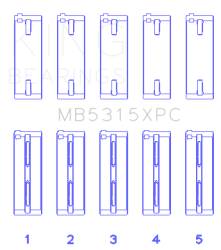 King Engine Bearings - King Engine Bearings MB5315XPC Main Bearing Set for Mitsubishi 4G63 4G64 EVO - Image 2