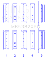 King Engine Bearings - King Engine Bearings MB5382XPG STDX Main Bearing Set for Subaru EJ20 EJ25 Turbo - Image 2