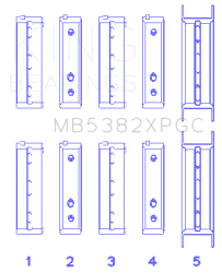King Engine Bearings - King Engine Bearings MB5382XPGC MAIN BEARING SET EJ20/EJ22/EJ25 INCL. TURBO - Image 2