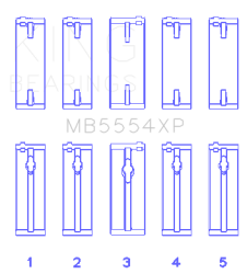 King Engine Bearings - King Bearings MB5554XP MAIN Bearing SET for TOYOTA 3SGTE 16V 2.0L - Image 2