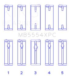 King Engine Bearings - King Engine Bearings MB5554XPC MAIN BEARING SET for 3SGTE 16V 2.0L - Image 2