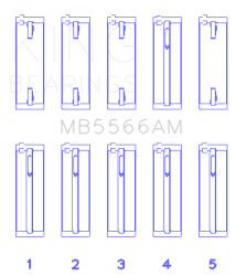 King Engine Bearings - King Bearings MB5566AM Main Bearing Set for Audi/VW ABL ADY AHH AKS - Image 2