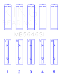 King Engine Bearings - King Engine Bearings MB5646SI MAIN BEARING SET for 1AZFE 2 AZFE - Image 2