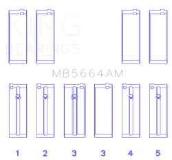 King Engine Bearings - King Engine Bearings MB5664AM MAIN BEARING SET for QR25DE - Image 2