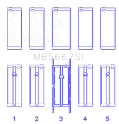 King Engine Bearings - King Bearings MB5667SI MAIN Bearing SET for MINI COOPER W10B16A - Image 2