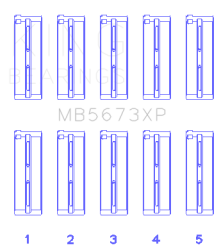 King Engine Bearings - King Bearings MB5673XP MAIN Bearing SET for HONDA F20C F22C 16V - Image 2