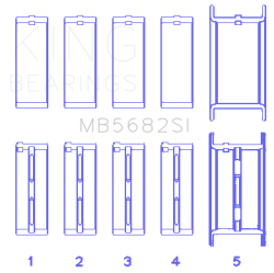 King Engine Bearings - King Bearings MB5682SI MAIN Bearing SET for GM 496CI/8.1 16V - Image 2