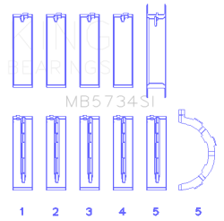 King Engine Bearings - King Bearings MB5734SI MAIN Bearing SET for FORD 302 CID COYOTE - Image 2