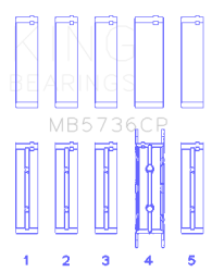 King Engine Bearings - King Engine Bearings MB5736CP0.25 Main Bearing Set for Ford Power-Stroke Diesel - Image 2
