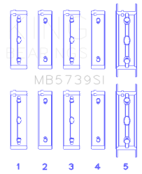 King Engine Bearings - King Engine Bearings MB5739SI MAIN SET for EJ20/EJ22/EJ25 HOUSING BORE + .002 - Image 2