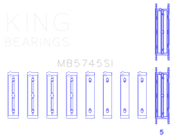 King Engine Bearings - King Engine Bearings MB5745SI MAIN BEARING SET for FA20/FB20 - Image 2