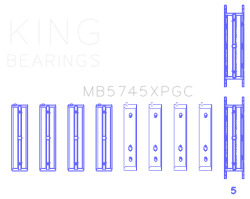 King Engine Bearings - King Engine Bearings MB5745XPGC MAIN BEARING SET for FA20 4U-GSE - Image 2